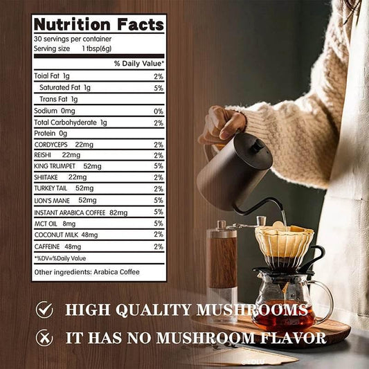 Organic Mushroom Coffee -  Supports Immune, Focus, Concentration, Stress, Digestion & Energy